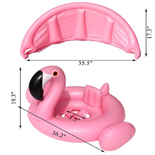 flamingo baby float with canopy