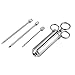 Lingstar Stainless Steel Condiment Syringe Meat Injector Kit for Grill Barbecue with 3 Injector Needles Silvery
