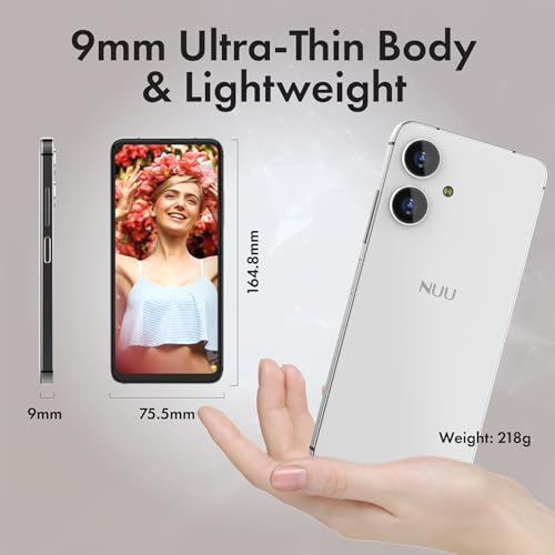 NUU N10 Basic Cell Phone for T-Mobile, Mint, Metro, Qlink, Tello and More 4GB/128GB, Perfect for Teenagers, Dual SIM 4G, Octa-Core 6.6