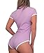 Littleforbig Adult Baby Diaper Lover (ABDL) Button Crotch Romper Onesie Pastel Series (S, Purple)