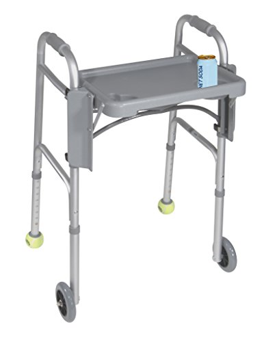 Drive Medical Deluxe Folding Walker Tray, Gray, 16" x 12"