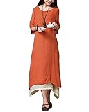 Romacci Women Cotton Linen Maxi Dress Vintage Chinese Style Loose Boho Long Dress