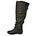 Twisted Women's Shelly Wide Calf Slouchy Over the Knee Faux Leather Fashion Boot