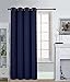 Blackout Room Darkening Curtains Window Panel Drapes - (Navy Color) 1 Panel, 52 inch wide by 84 inch long each panel, 8 Grommets / Rings per panel, 1 Tie Back included - by Utopia Bedding