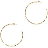 ESMATOO Gold Hoop Earrings for Women - Plated Gold 20mm/30mm/40mm/60mm Lightweight Thin Hoop Earrings