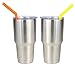 ABC123 Drinkware Reusable Silicone Drinking Straws with Cleaning Brushes for RTIC and Yeti Tumbler, 8 Pieces