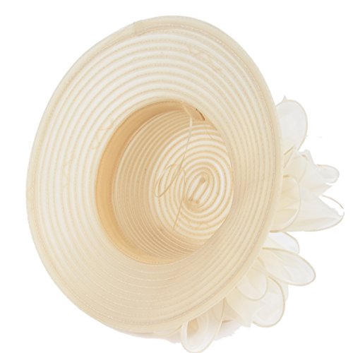 Lady Derby Dress Church Cloche Hat Bow Bucket Wedding Bowler Hats (Apricot)