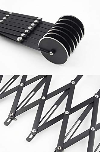 5 Wheel Nonstick Pastry Cutter, Wosoova Stainless Steel Dough Divider Expandable Pizza Slicer Knife, Multi-Wheel Baking Cutter Roller for Brownies, Cookies, Cake, Pasta Dough - Thumbnail 3