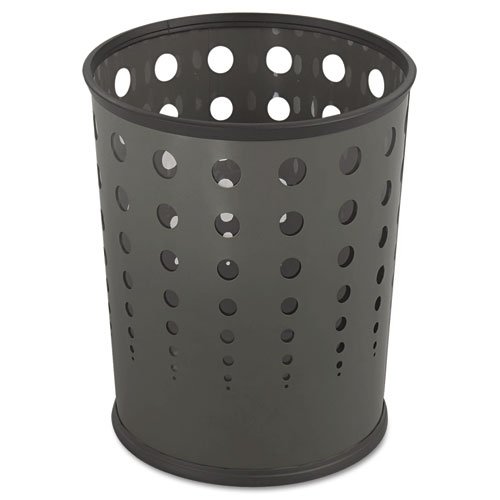 SafcoÂ® - Bubble Wastebasket, Round, Steel, 6 gal, Black - Sold As 1 Each - Eye-catching, contemporary design.