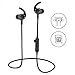 [Upgraded]SYL Bluetooth Headphones With TF SD Card Slot and Clip, Sweatproof MP3 Wireless in Ear Headsets, Bluetooth 4.2 Noise Cancelling Sports Magnetic Earphones with Mic for Gym Running (Black)
