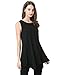 JollieLovin Womens Plus Size Loose-fit Sleeveless T-Shirt Tank Tunic Top Black 2X