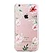 Urberry Iphone SE Case, Iphone 5 Case, Iphone 5S Case, Transparent Rose Print Case with a Screen Protector