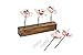 Wood Meets Color Vase Set, Home Decor Display, Including Wood base, 5 Tubes and 5 Artificial Flowers