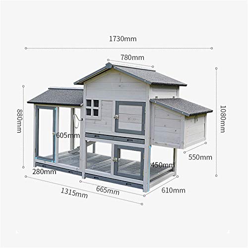 JHKGY Deluxe Holzkaninchen Hutch Pet Cage Shelter,Hen House Geflügel Arche Home Nest,Hühnerstall Aus Holz,Mit… – Bild 7