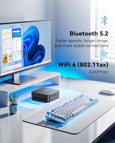 THOMSON K3 Mini PC, АMD Ryzen 7 7730U (8C/16T, up to 4.5GHz), 16GB DDR4 512GB M.2 SSD Mini Computer W-11 Pro, WiFi 6, BT5.2, 4K Triple Screen Mini Tower PC and VESA for Office/Design/School.