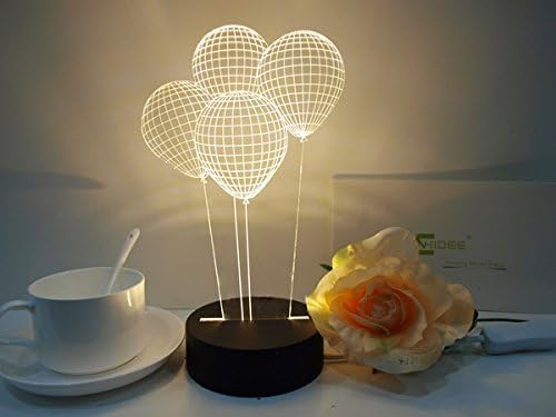 Protect 3d Glow LED Lamp America Art Sculpture Lights up in Different Colors and Produces Unique Lighting Effects and 3d Visualization Amazing Optical Illusion (Balloon)