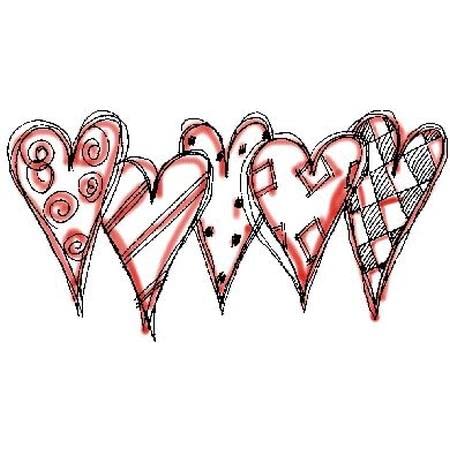 Art Stamps LM Five Hearts Stamp