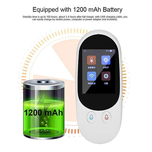 Lesgos Translator Device, Smart Voice Translator 126 Languages Real Time Instant Two-Way Translation Device Smart Handheld Instant Digital Voices Translator for Traveling Work Learning Business
