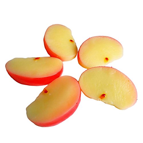 5Pcs Artificial Apple Slices, Fake Fruits For Decoration, Garnish Faux Food House Bar Decoration Cocktail Party Ornament (Red) - Thumbnail 2