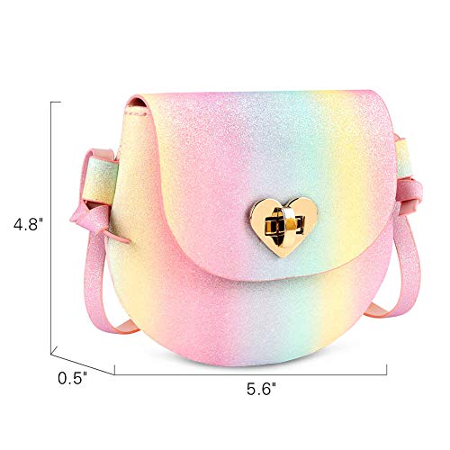 Mibasies Kids Rainbow Purse for Little Girls Toddler Crossbody Bag