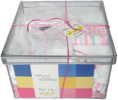 Noa Lily Medium Layette Gift Basket, Pink Toile, 6 Months