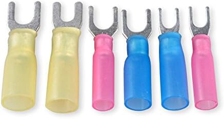 Conshine 45Pcs Heat Shrink Fork Quick Disconnect Terminals, Electrical Wire Crimp Connectors Kit