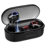 Wireless Earbuds,Ankace True Wireless Headphones Bluetooth 5.0 Earbuds 24Hrs Playtime Deep Bass 3D Stereo HD Sound, Support Binaural Call with CVC Noise Cancelling, Sweatproof with Charging Case