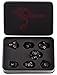 Forged Dice Co. Metal Black Raven with Gold Numbers Set of 7 Polyhedral Dice for RPG Gaming Games with Dragon Logo Tin Case