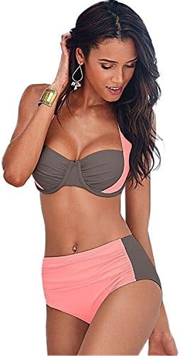 Gydstsaka 2016 New Sexy Bikinis Women Swimsuit S-XL Beach Plus Size Swimwear High Waisted Bathing Suits Swim Halter Top Push Up Bikini Set A1302M