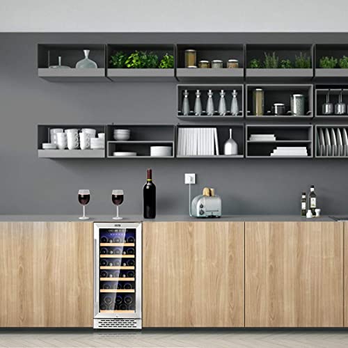 COLZER 15 Inch Wine Cooler Refrigerators, 30 Bottle Fast Cooling Low