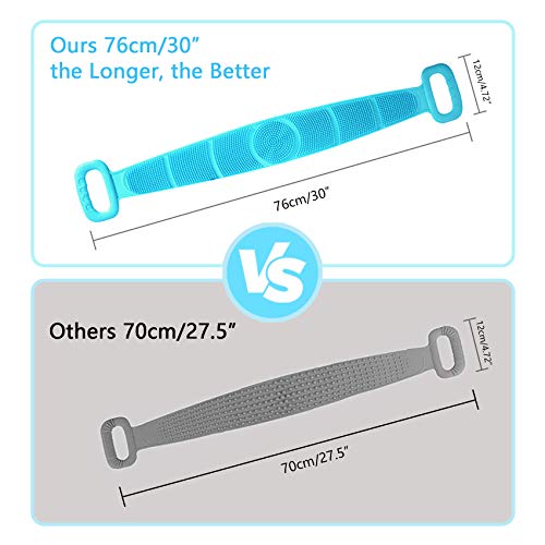 Bath Body Brush, cshare Silicone Back Scrubber for Shower for Men Women Exfoliating, Comfortable Massage Back Washer for Shower, Eco Friendly Hygienic Skin Health Washer (Green)