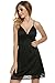 Ekouaer Women's Sexy Sleepware Satin Lace Camisole Sleep Dress,Black,Medium