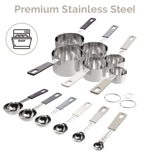CuttleLab 22Piece Stainless Steel Measuring Cups and Spoons Set, Tad