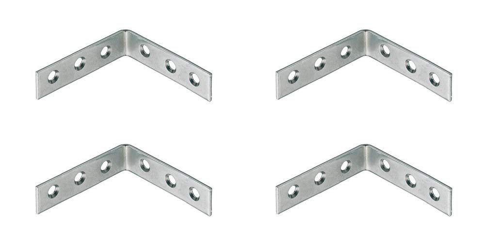 100x100x20mm 90 Degree Small/Large Steel Right Angle Metal L Shaped Bracket Corner Brace Fixing Shelf Support Repair x4