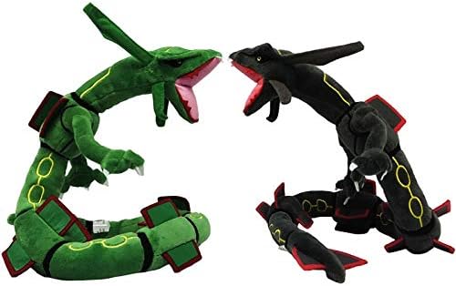 dingtian Plush toy Set Of 2 Pieces Anime Cartoon Green Black Rayquaza Plush Toys Soft Stuffed Animal Dolls 83cm