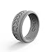 QALO Men's Rubber Silicone Ring, Chevron Q2X Rubber Wedding Band, Breathable, Durable Rubber Wedding Ring for Men, 9mm Wide 2mm Thick, Light Grey, Size 10