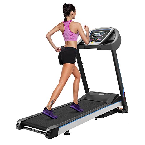3.0HP Folding Electric Exercise & Fitness Treadmill with Heart Rate Monitor for Home, Gym (US Plug)