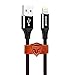 End Tip Bear 20kg Force, 4A Heavy Duty, Agvee Gloss Metal 4 Pack 1ft 4ft 6ft 10ft 8 Pin Cable Jean Braided Durable Fast Cord to USB in Car Charging Work with Phone 5 6 7 8 X Case Friendly