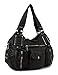 Scarleton Double Zipper Washed Shoulder Bag H133601 - Black