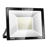 SOLLA 100W LED Flood Light, IP66 Waterproof, 8000lm, 550W Equivalent, Super Bright Outdoor Security Lights, 6000K Daylight White, Outdoor Floodlight for Garage, Garden, Lawn and Yard