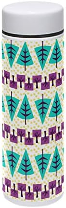 Anna Cowper Green And Purple Tree Kids Print Vacuum Insulated Travel Mug 220ML/7.5oz for Hot and Cold Drinks Coffee or Tea Leak Proof Cup, Stainless Steel Portable Thermal Water Bottle
