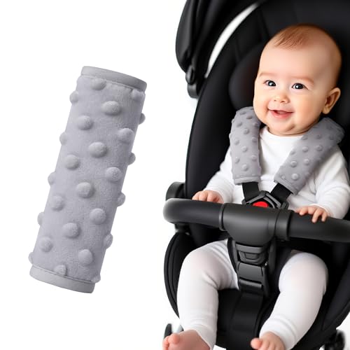 Pro Goleem Car Seat Strap Covers for Babies Soft Car Seat Strap Shoulder Pads for All Car Seats, Stroller, Pushcar, Gray