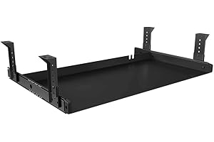 FRMSAET Under Desk Keyboard Tray Heavy-Duty All-Metal Material 20/24/30 inches Platform Computer Drawer Organizer Home Office Kitchen Bedroom Garage Storage Tool - Easy to Install.(20 inches, Black)