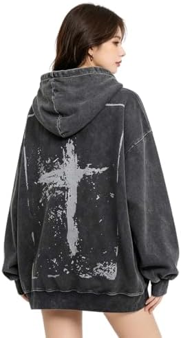 Amazon.com: Dynict Unisex Y2K Aicd Wash Gothic Graphic Hoodies