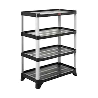 Rubbermaid Commercial Storage 4- Shelf Unit, Black: Amazon.ca