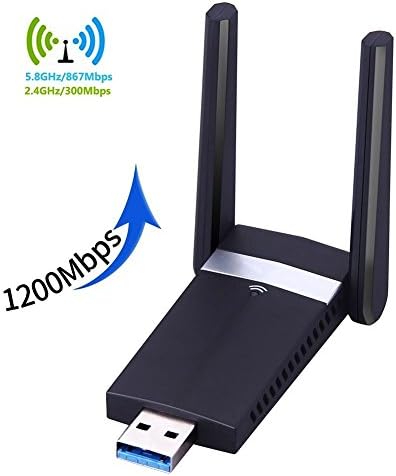 Laptone 1200Mbps WiFi Adapter USB 3.0 Dual Band 5GHz 866Mbps + 2.4GHz 300Mbps WiFi Dongle Wireless antenna AC1200 Network Adapter for PC Desktop Laptop Tablet, Support Linux / Windows XP / VISTA / 7 / 8/10, Mac OS X 10.6-10.12