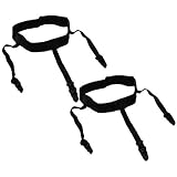 ShellKingdom Mens Adjustable Shirt Stays Holders Elastic Garter with Non-slip Locking Clamps 1 Pair (Black Plastic)