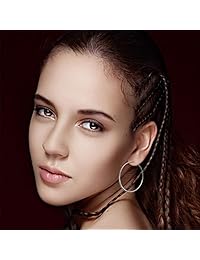 Juego de 4 pares de pendientes de aro de acero inoxidable sin níquel, hipoalergénicos, grandes círculos, regalos de moda para mujeres y niñas de 40 a 2.756 in.