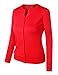 BILY Women's Unique Button Long Sleeve Soft Knit Cardigan Sweater Red XXX-Large