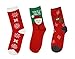 NKTM 6 Pairs Christmas Socks Santa Claus Socks Girls Socks Women Warm Socks Size 4-8